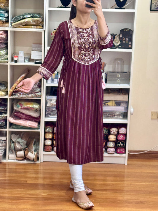 Naira cut one piece kurti( free size)