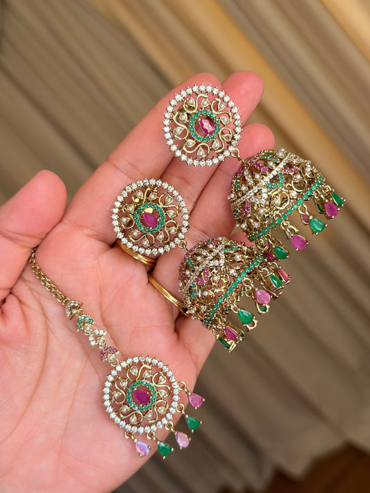 Ad jhumki tikka set