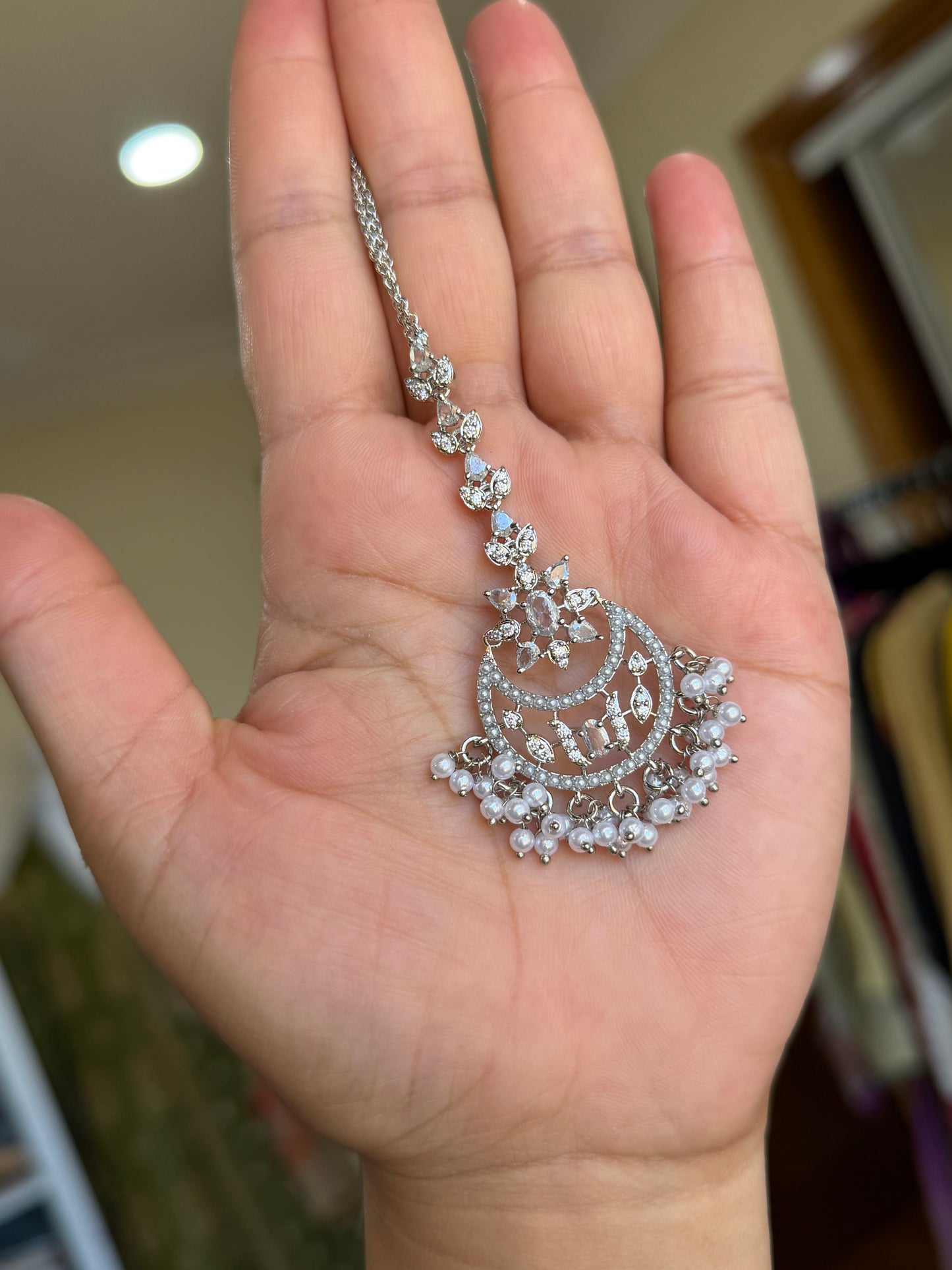 Ad earrings with tikka