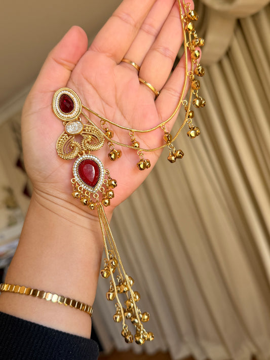 Kashmiri earrings with detachable sehare