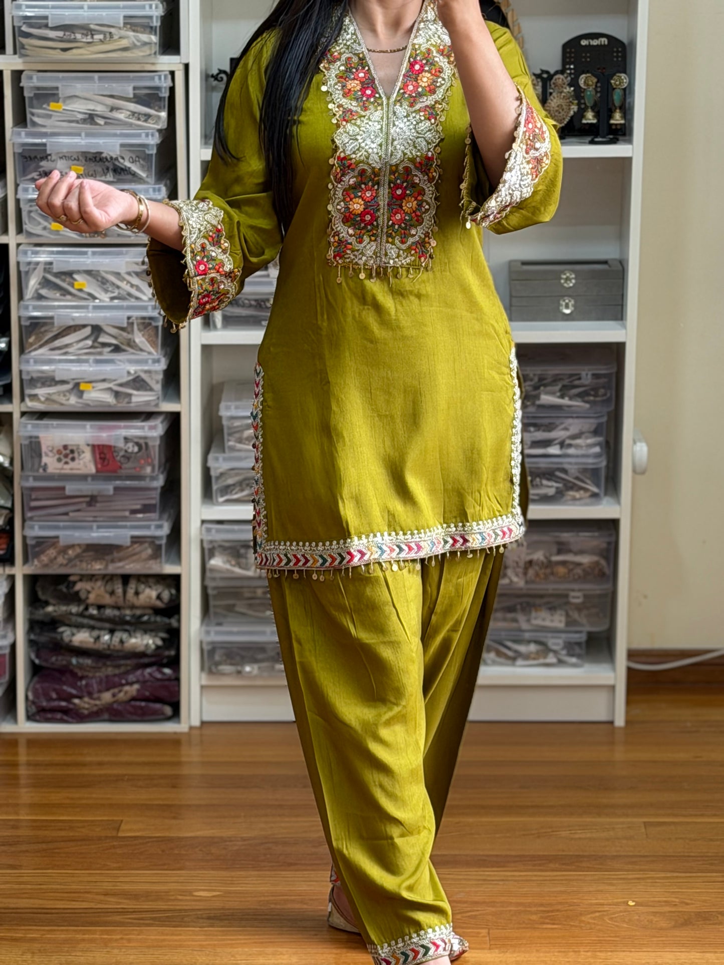Premium Cotton Designer Co-Ord Set with Elegant Work