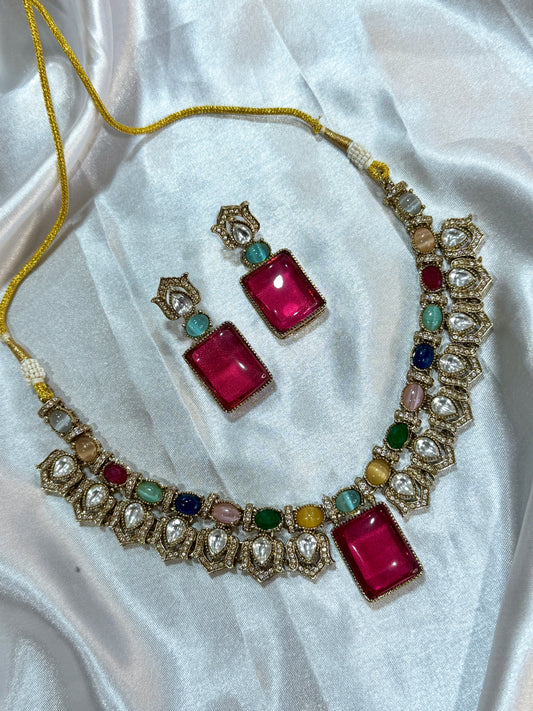 Premium kundan necklace set