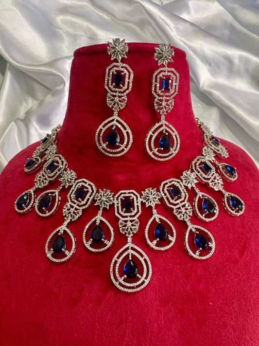 Ad necklace set( blue colour)
