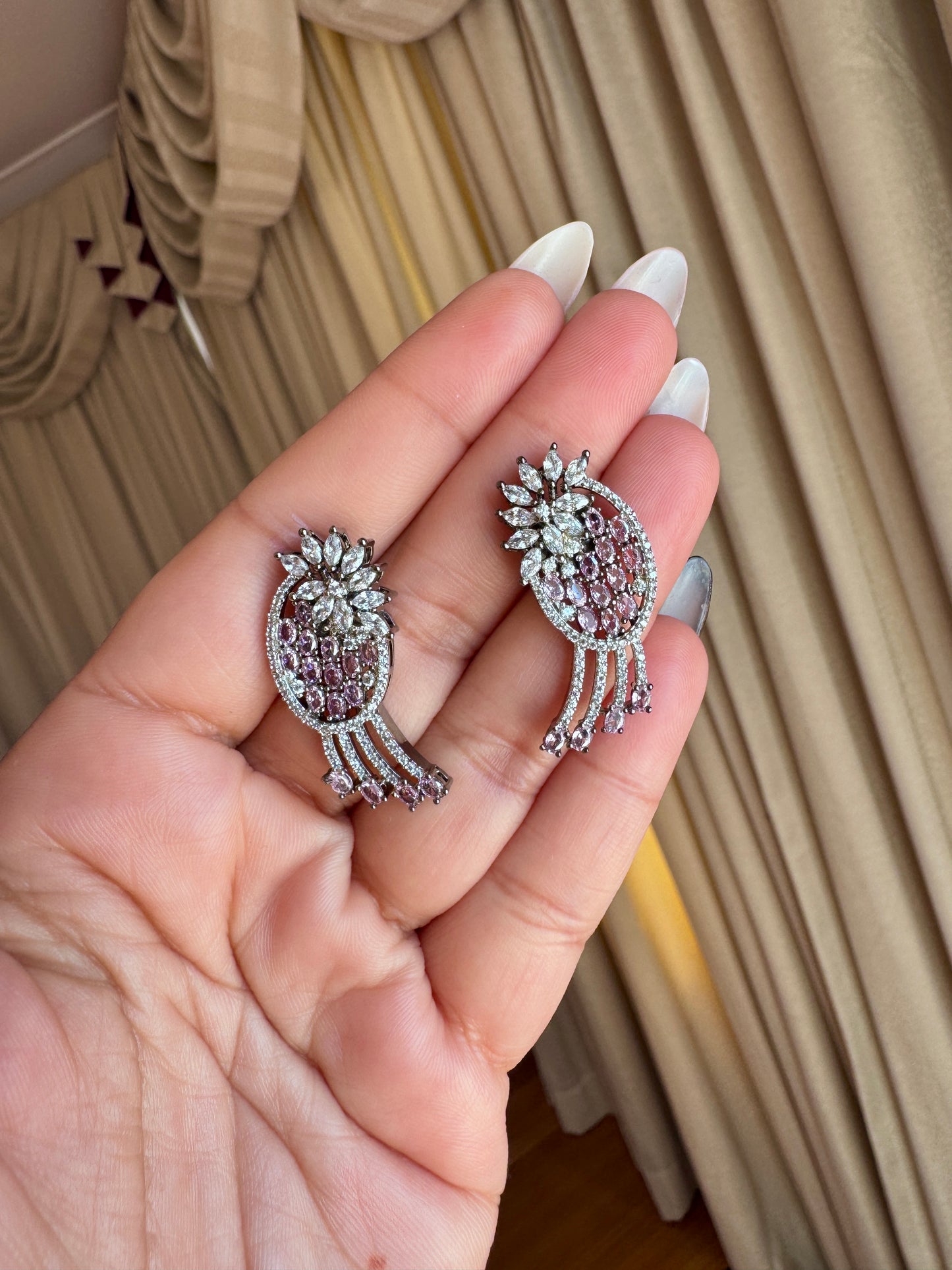 Ad earrings baby pink