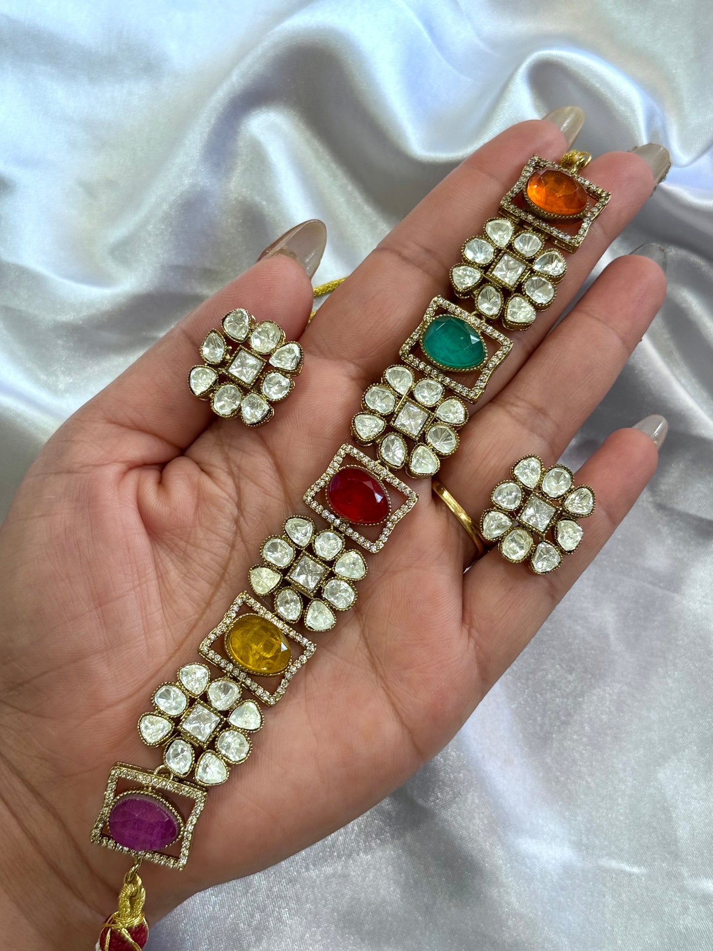 Premium moissanite necklace set( Multi)