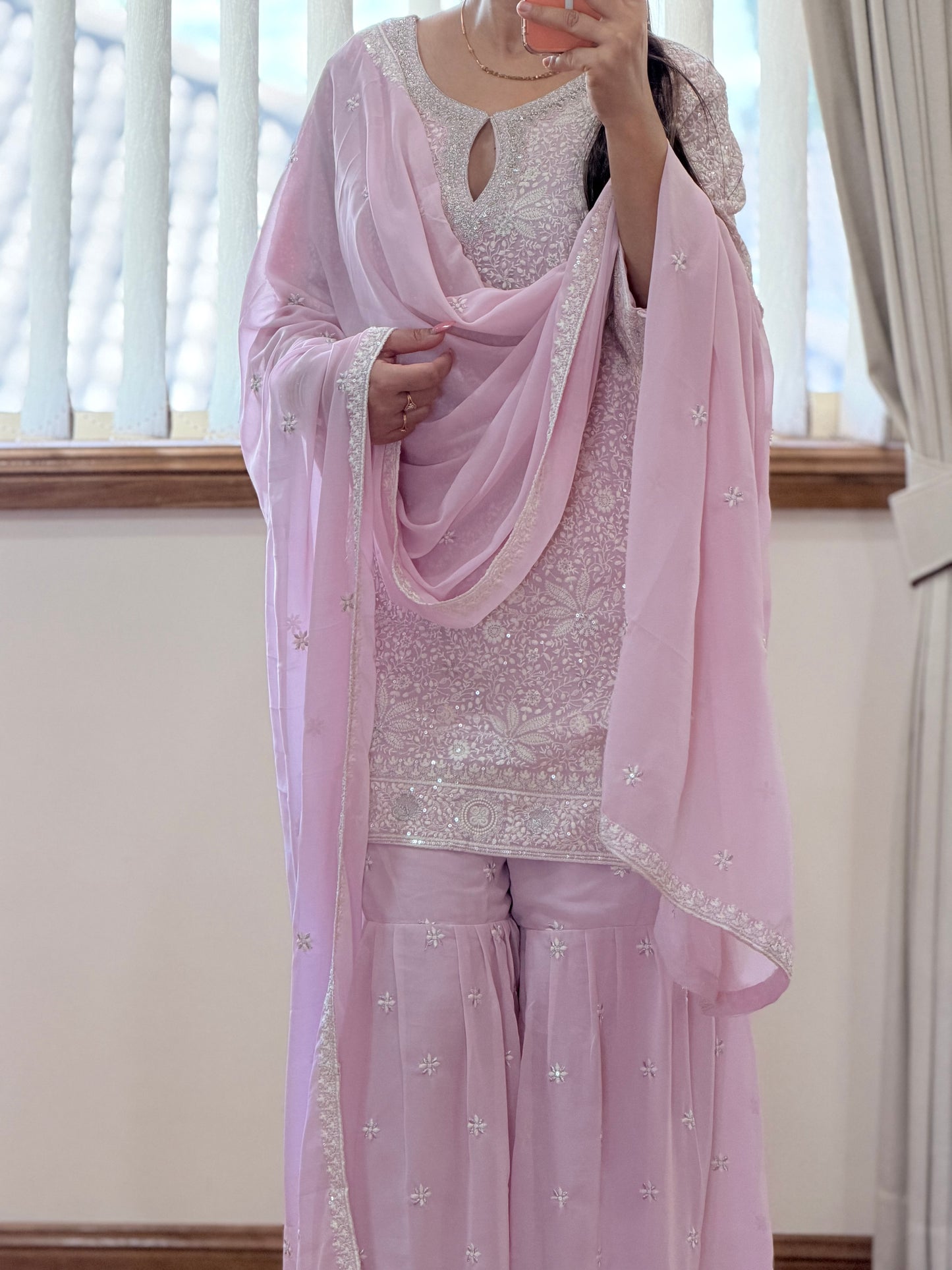 Premium Georgette Heavy Work Sharara Set