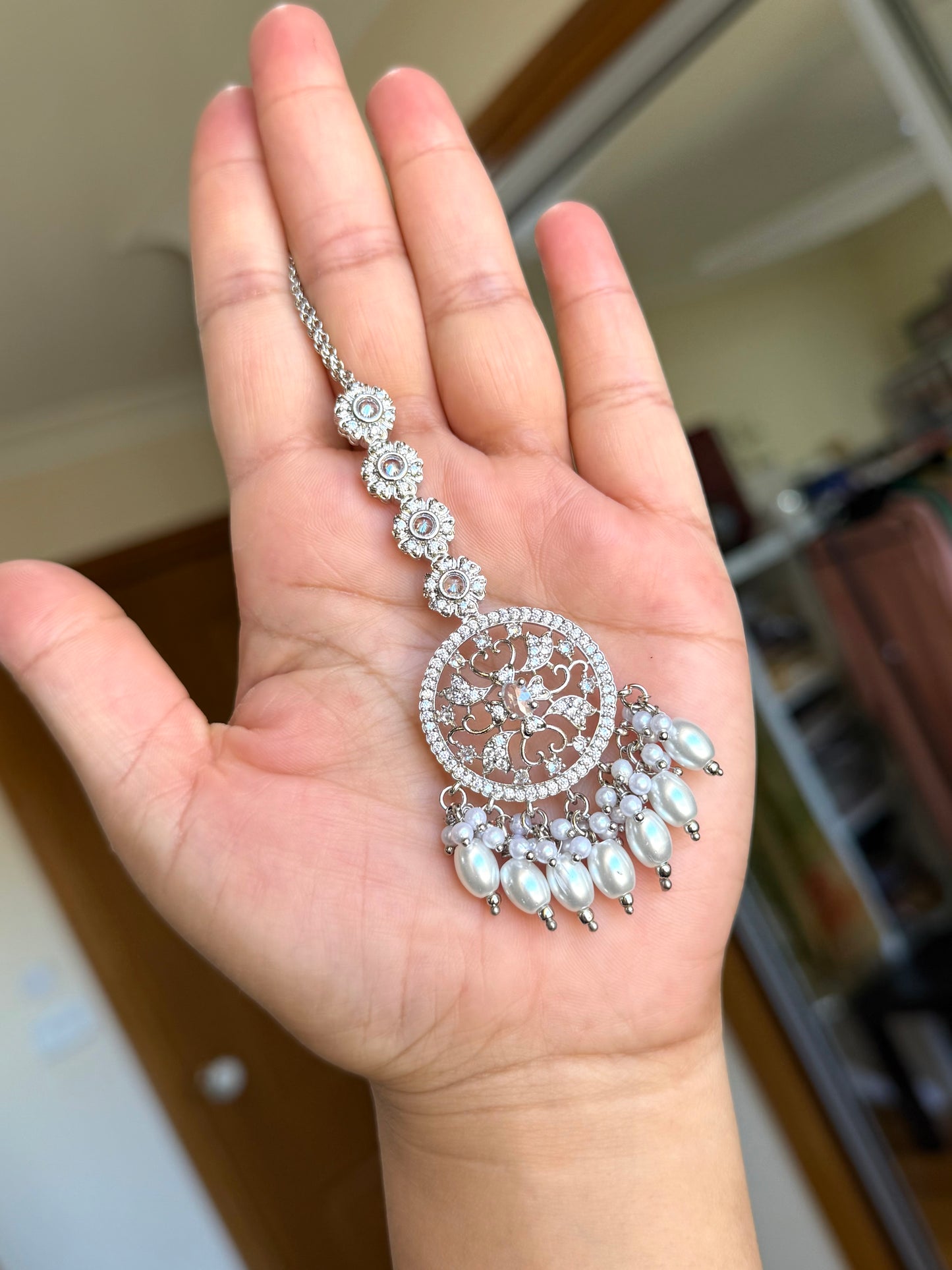 Premium Ad earrings with tikka