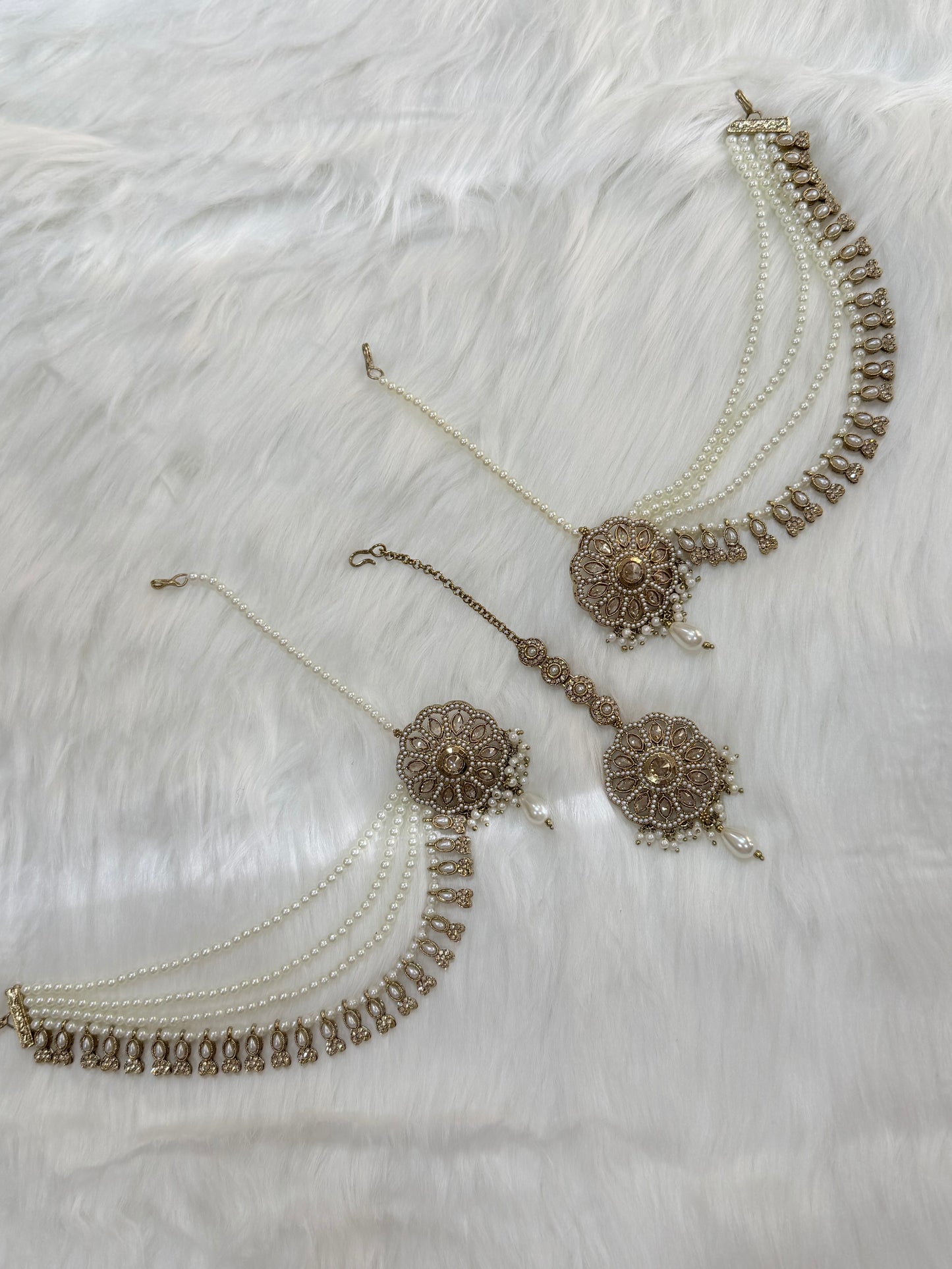 Polki earrings with attached sehare