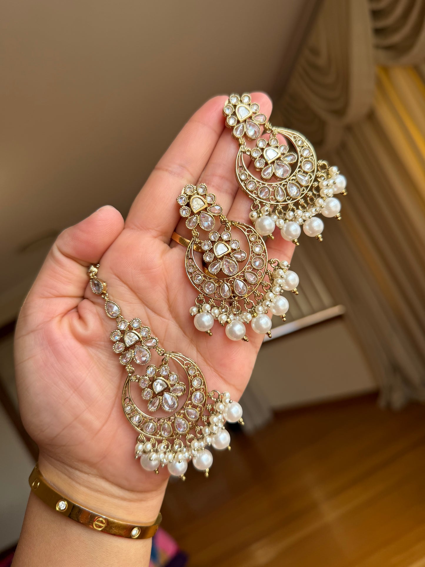 Premium tyani with polki necklace set