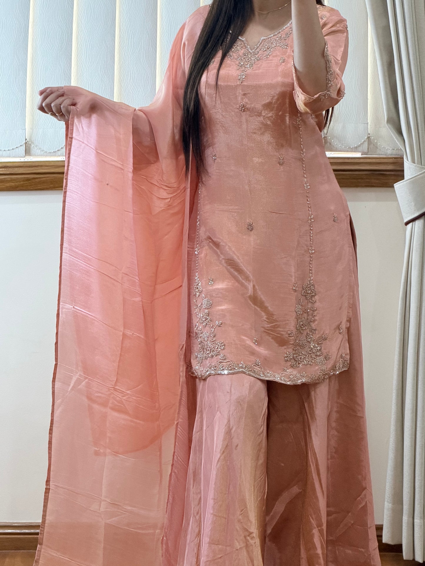 Viscose Shimmer Heavy Handwork Suit