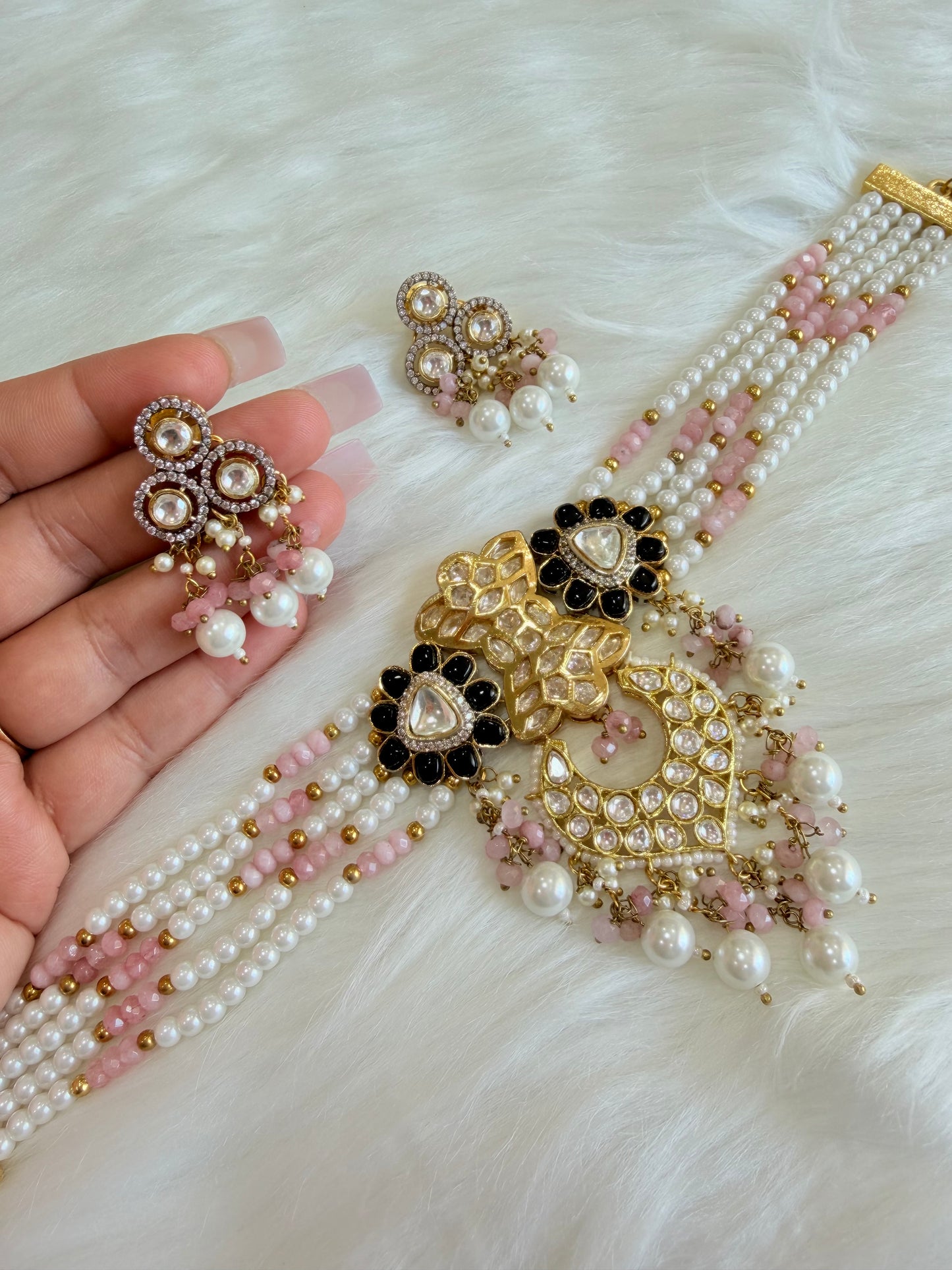 Premium polki kundan chokar set