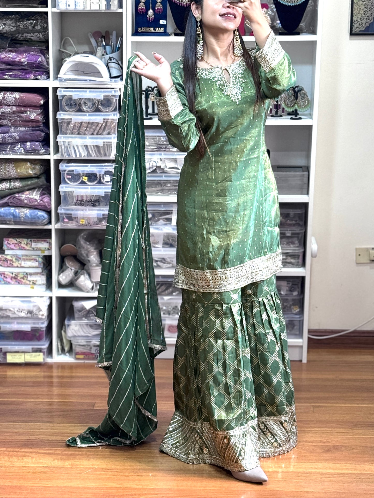 PURE VISCOS SIMAR JACQUARD SILK SUIT ( READY SIZE 42 with margin up to 46)