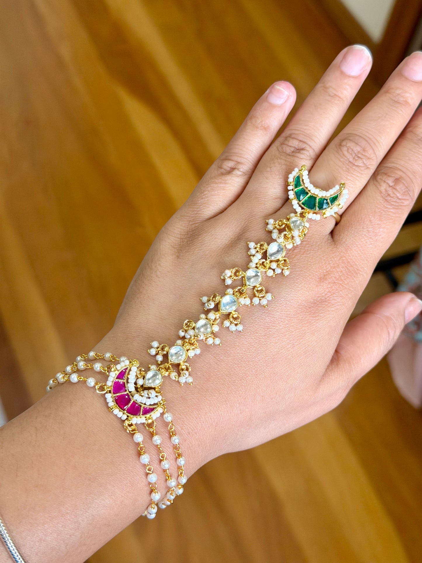 Hand accessories in pachi kundan