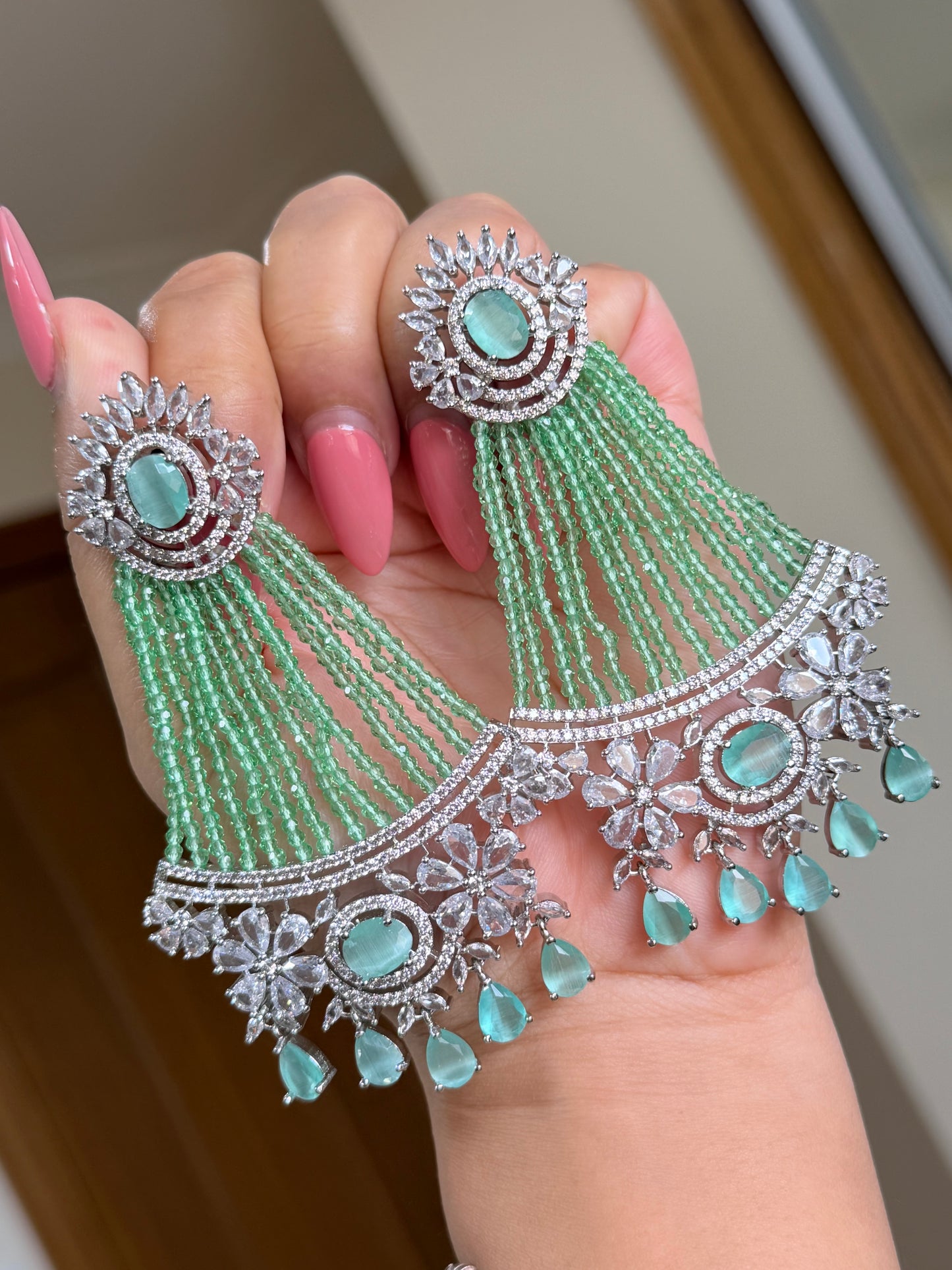 Premium Ad earring tikka set