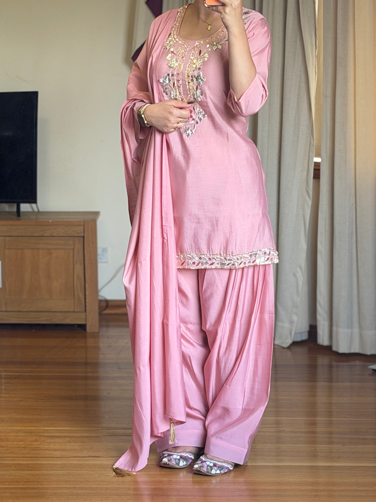 Roman silk salwar suit