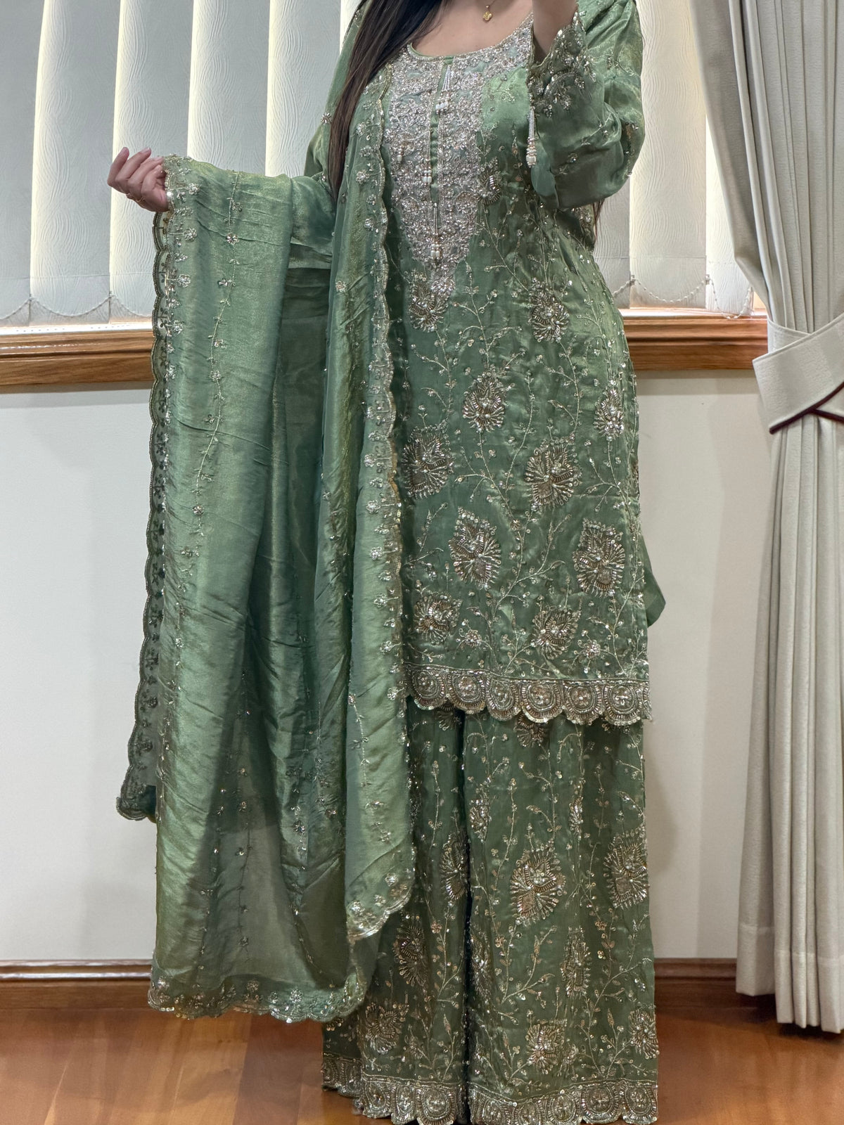 ✨ Premium Shimmer Sharara Suit