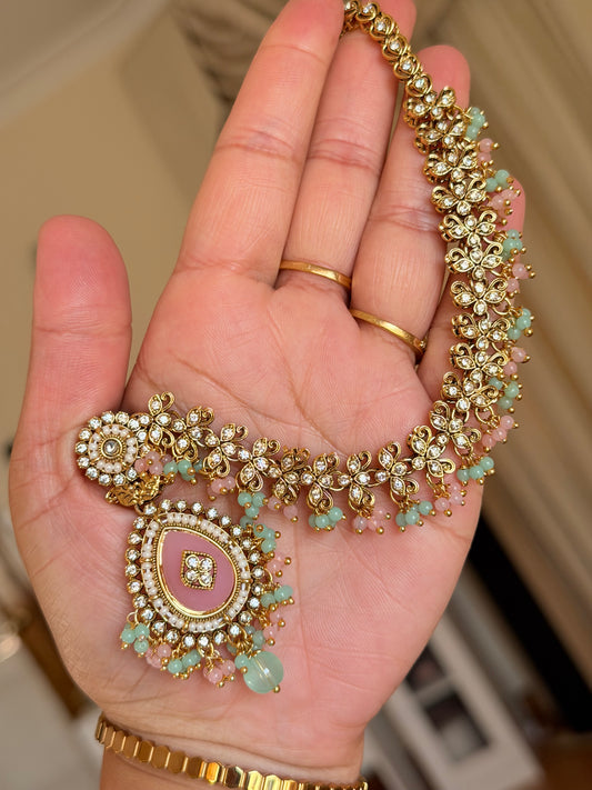 Kundan earrings with sehare
