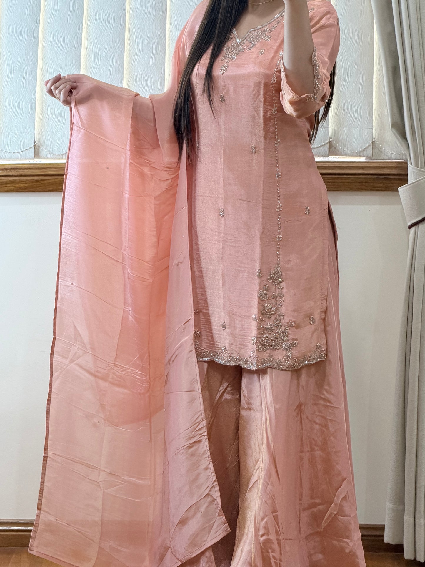 Viscose Shimmer Heavy Handwork Suit