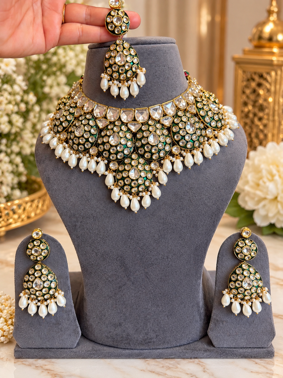Kundan necklace set