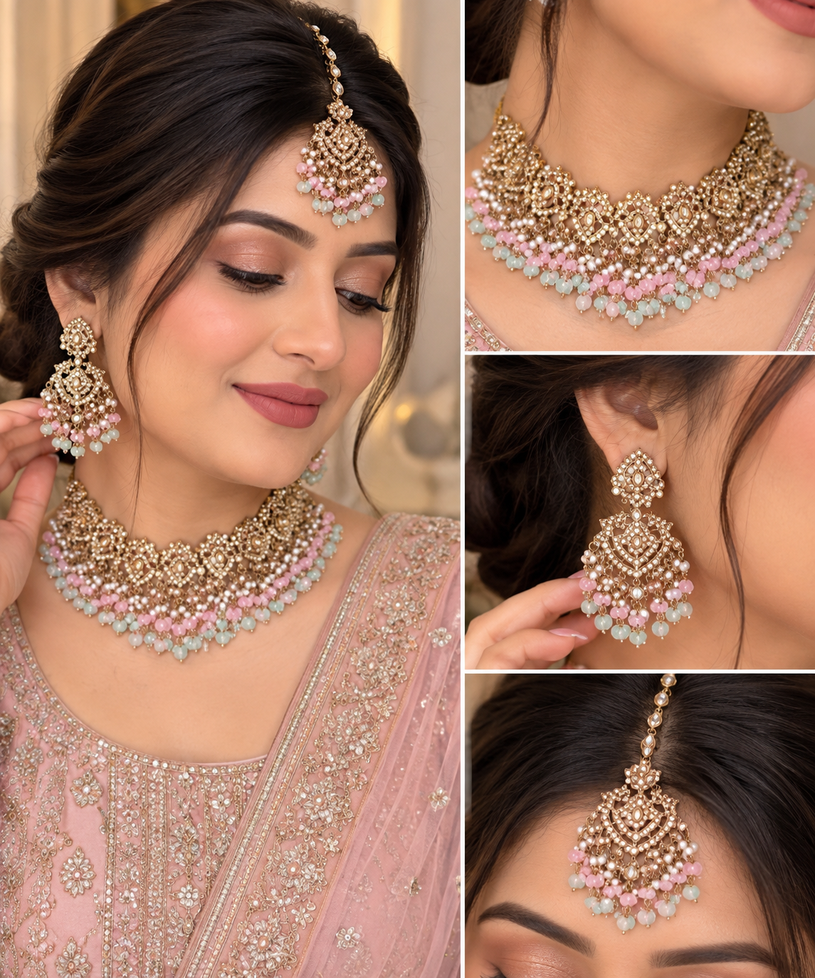 Heavy Polki necklace set