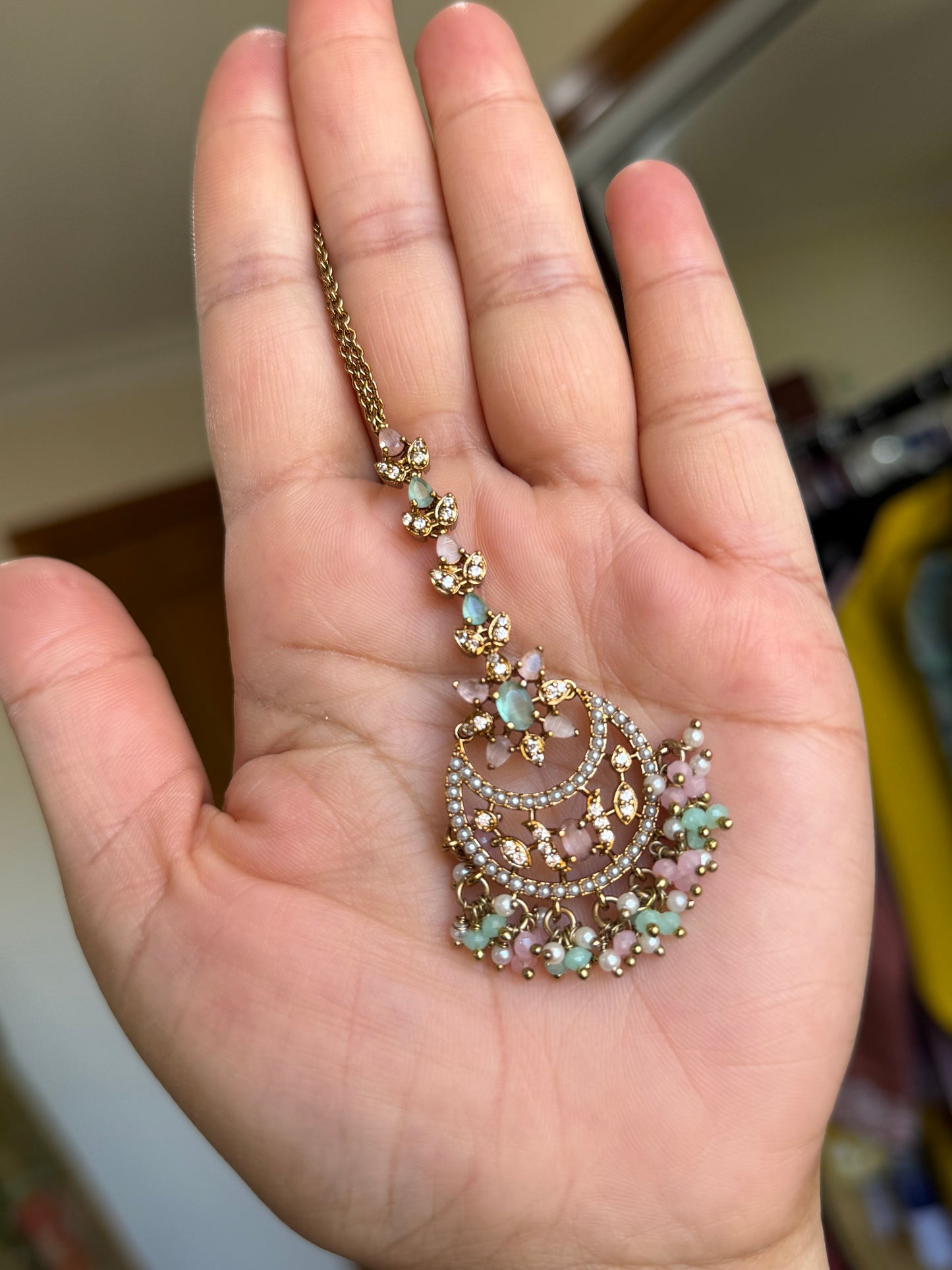 Ad earrings with tikka