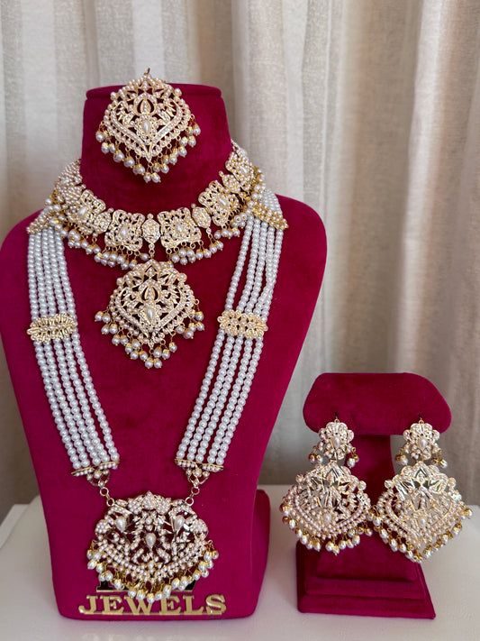 Jadau necklace set combo gold