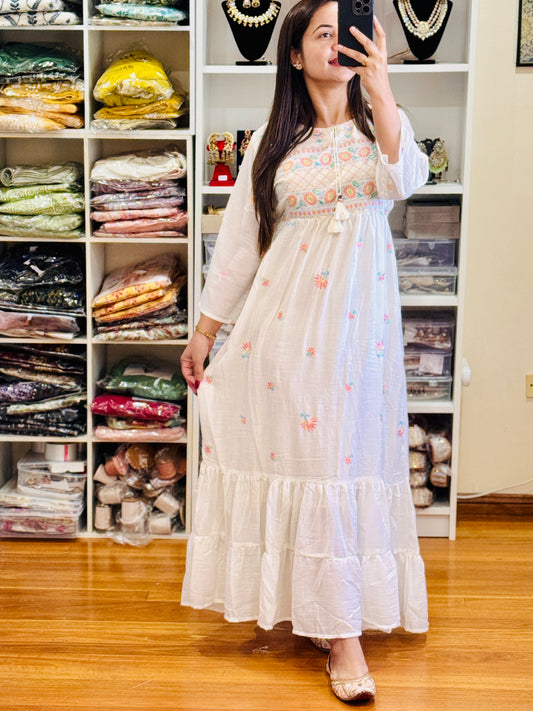 Cotton Maxi dress( Free size)