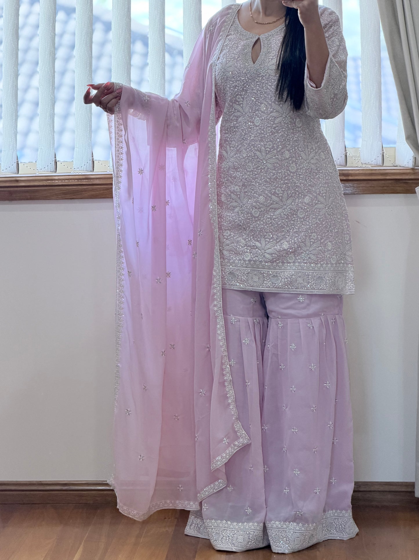 Premium Georgette Heavy Work Sharara Set