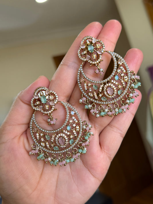 Ad earrings with tikka