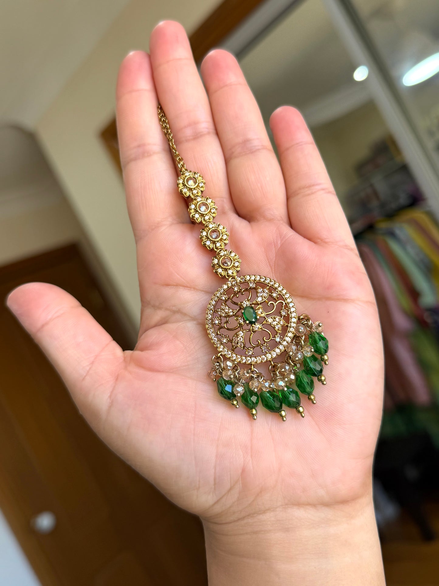 Premium Ad earrings with tikka