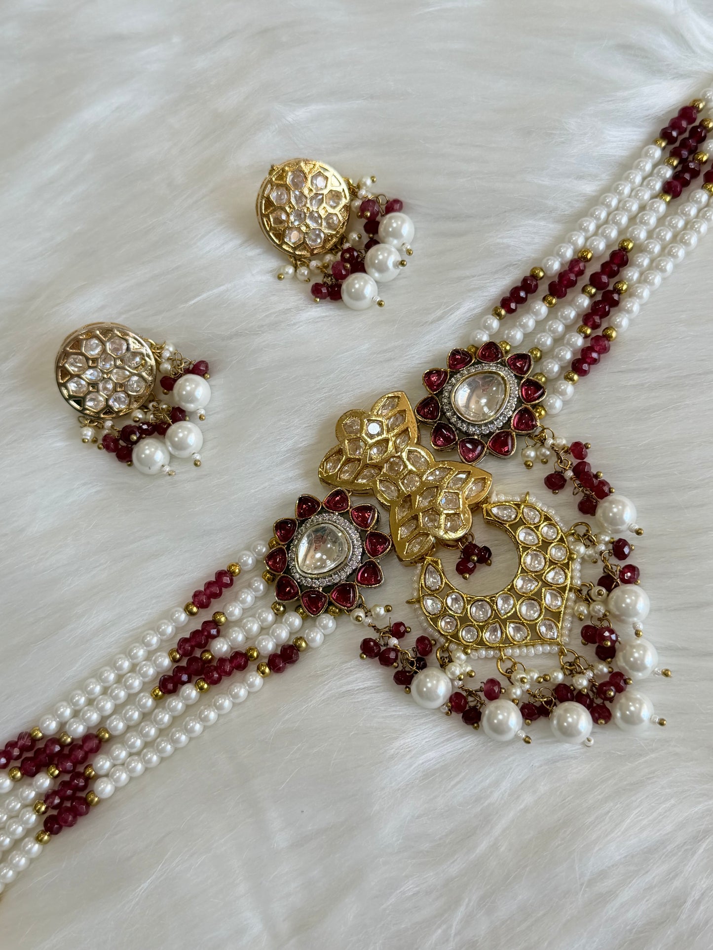Premium polki kundan chokar set