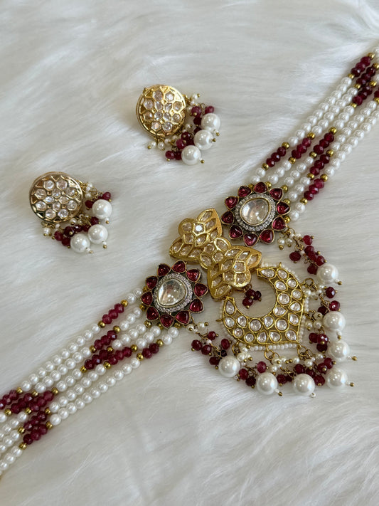 Premium polki kundan chokar set