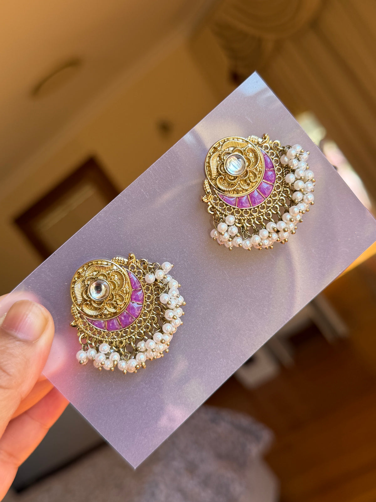 Kundan stud earrings