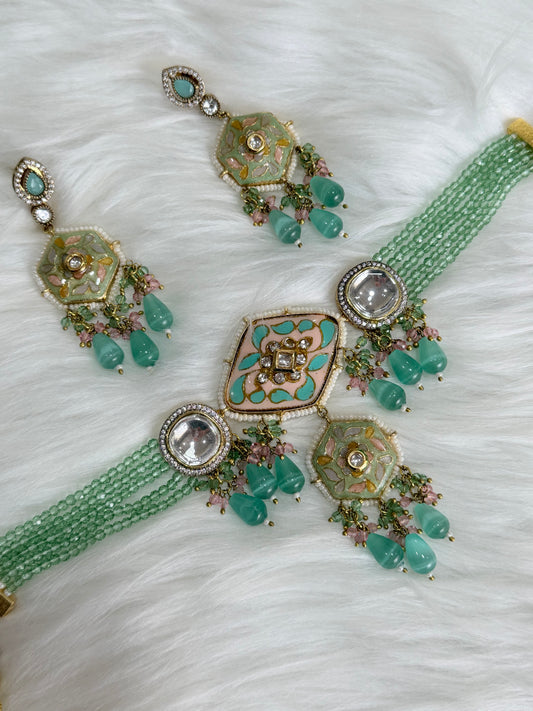 Premium kundan chokar set