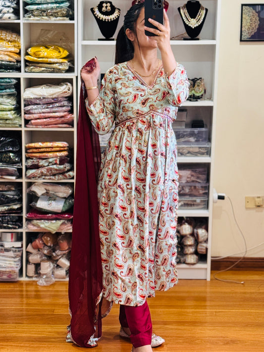 Naira cut style satin suit