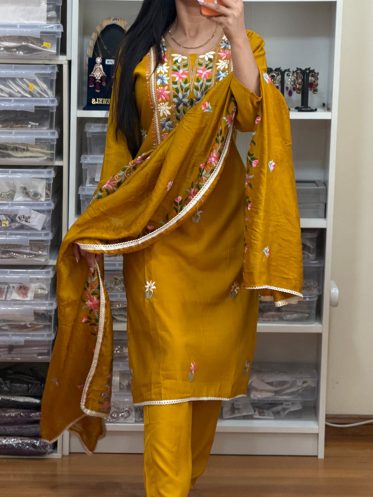 Roman Silk Embroidered Suit