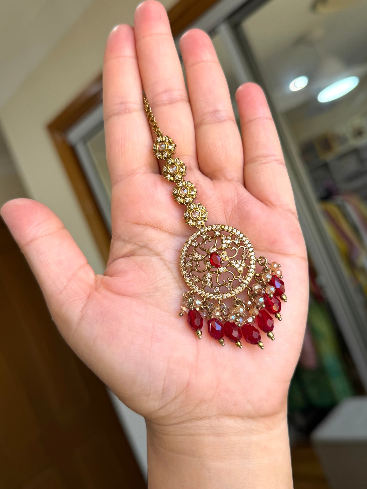 Premium Ad earrings with tikka