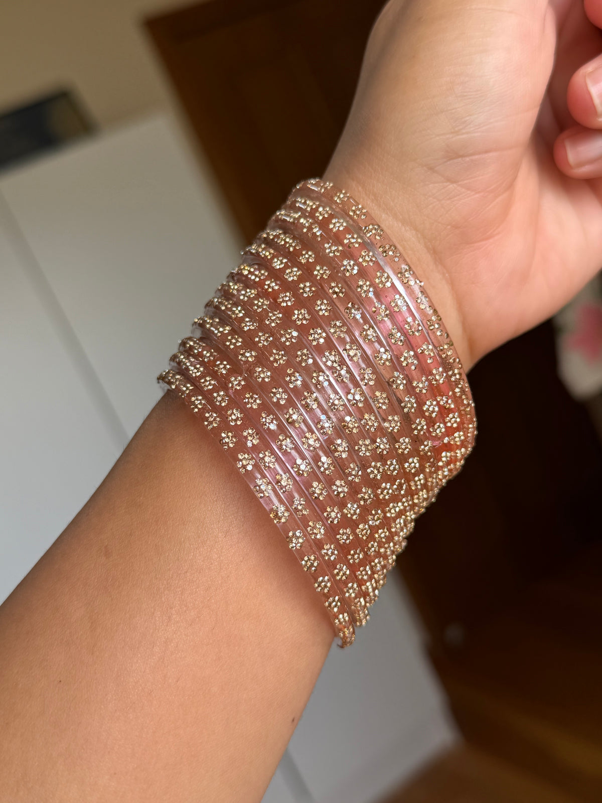 Glass bangles(Rose Gold Pink)