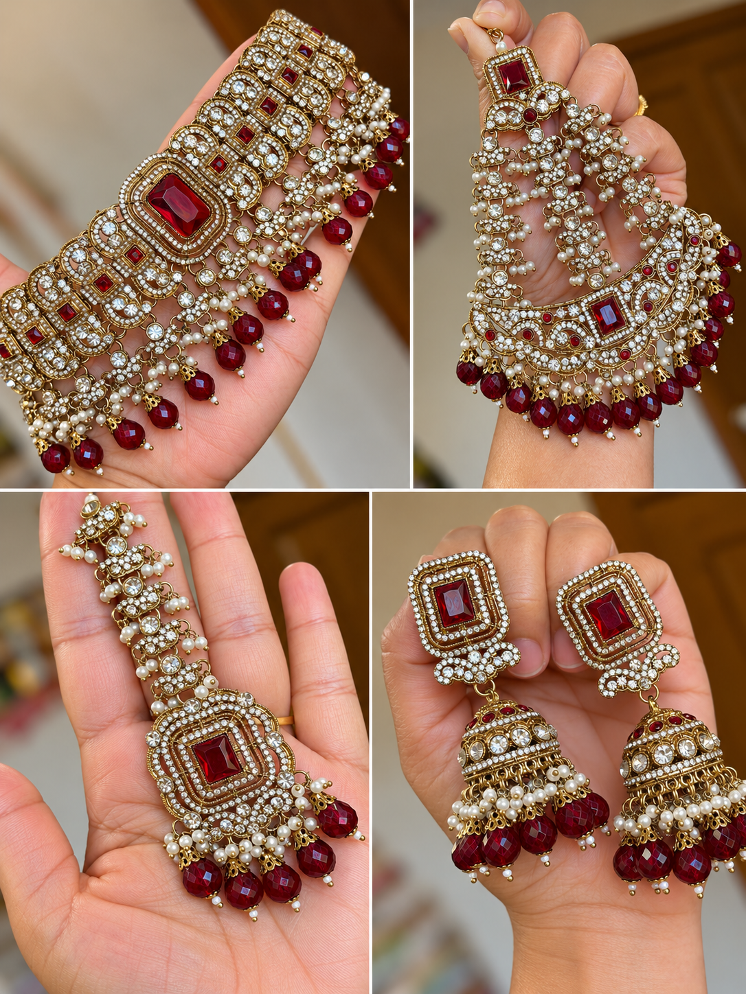Mehroon chokar set