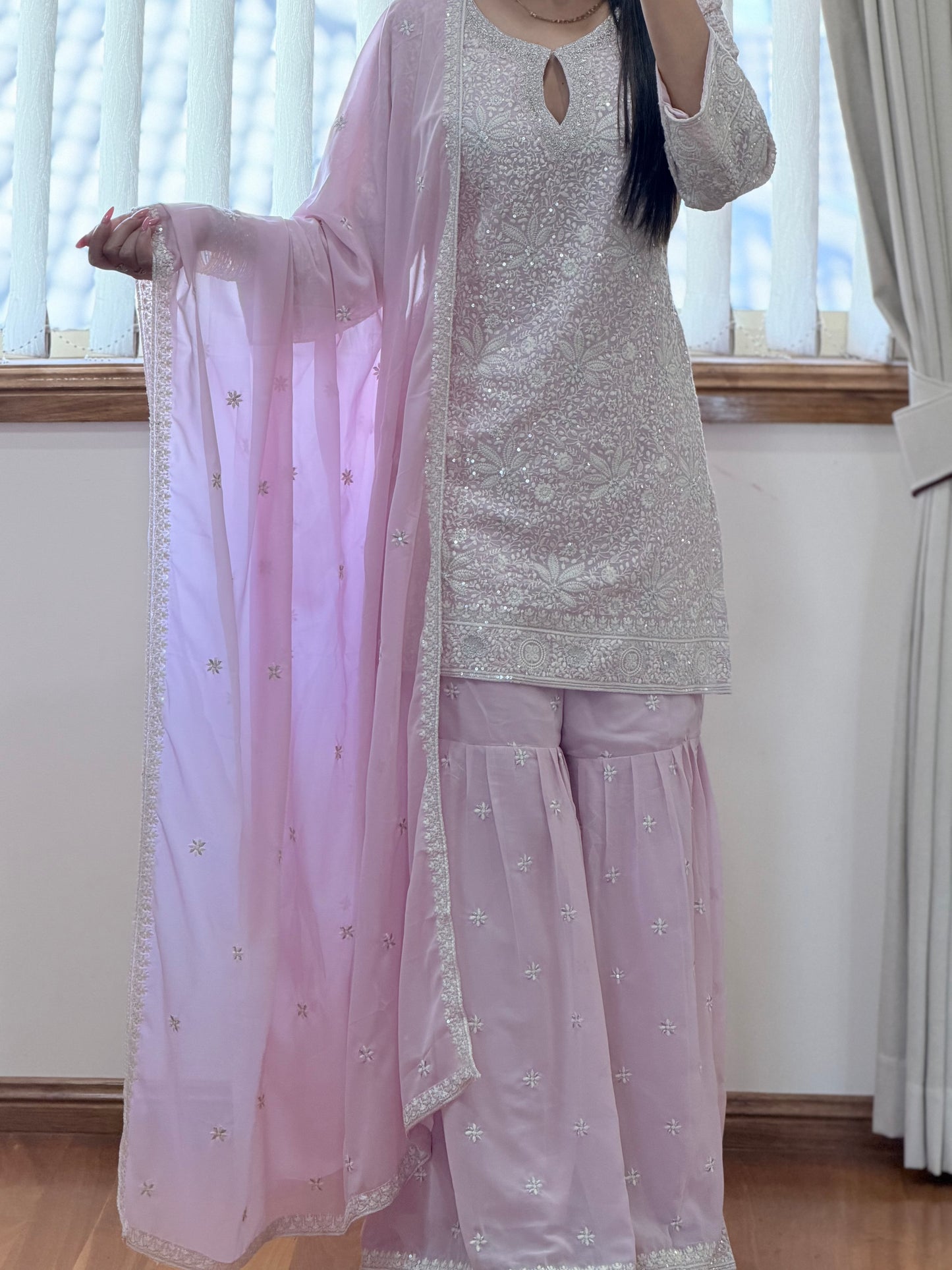 Premium Georgette Heavy Work Sharara Set