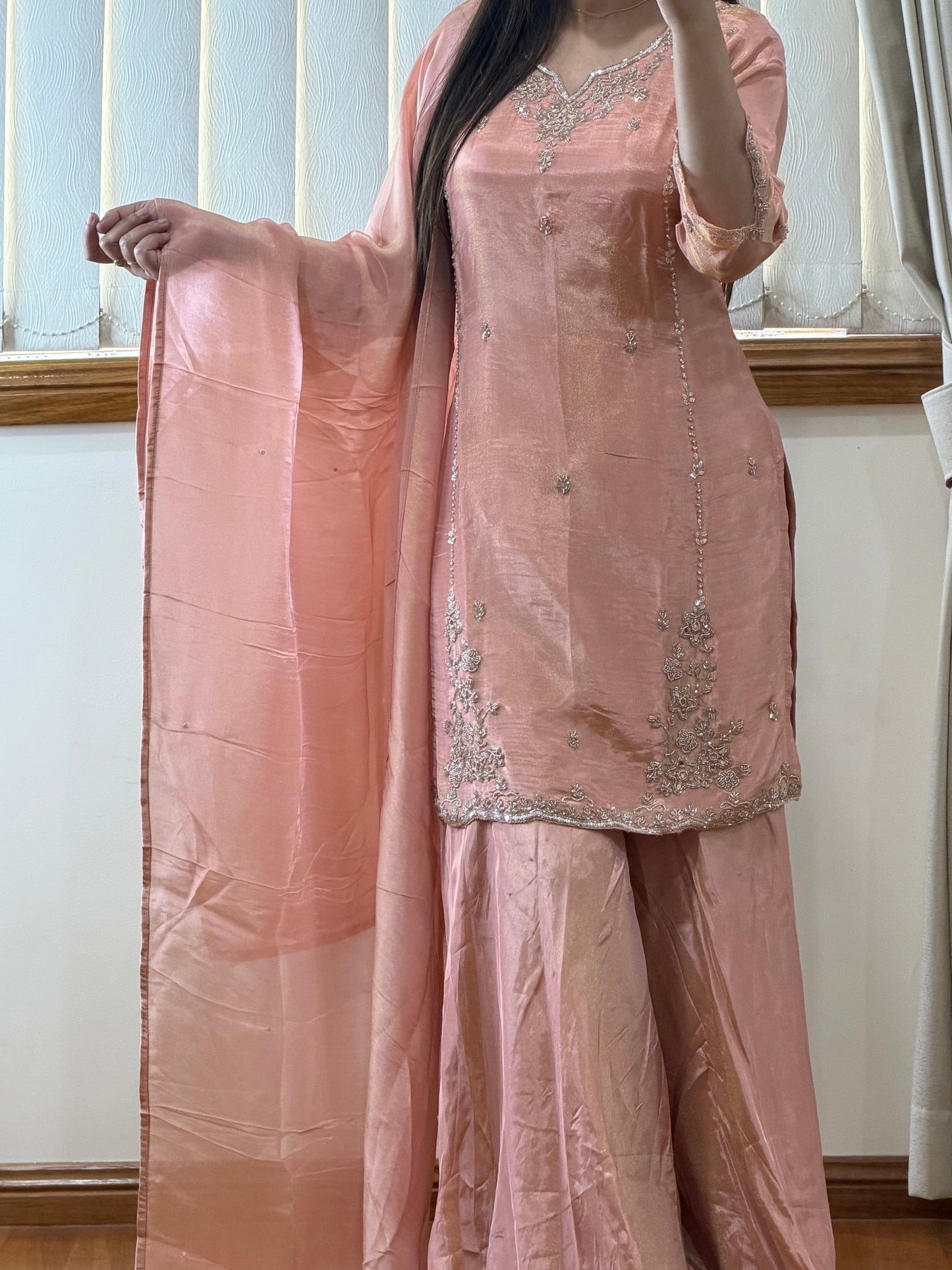 Viscose Shimmer Heavy Handwork Suit
