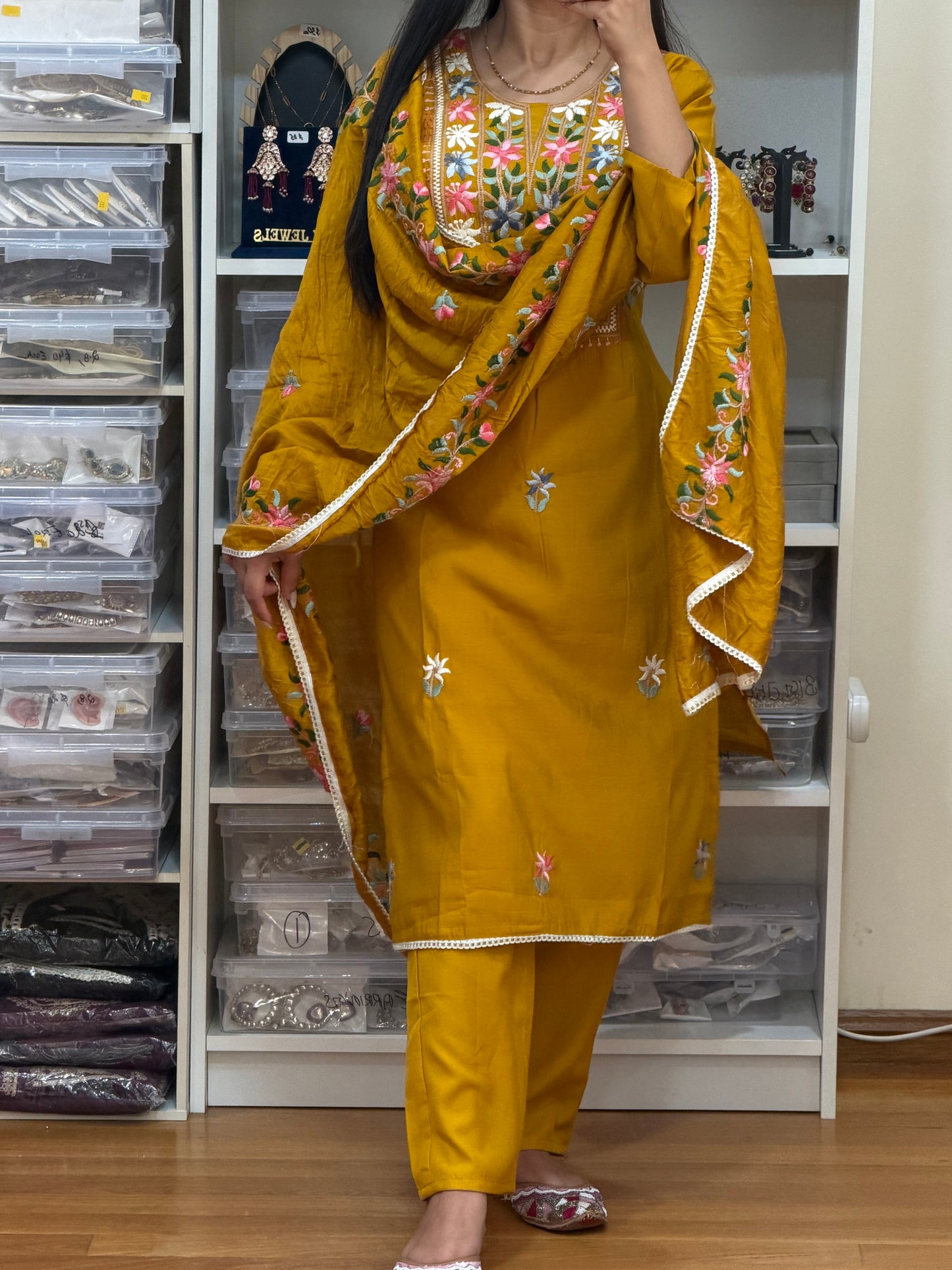 Roman Silk Embroidered Suit