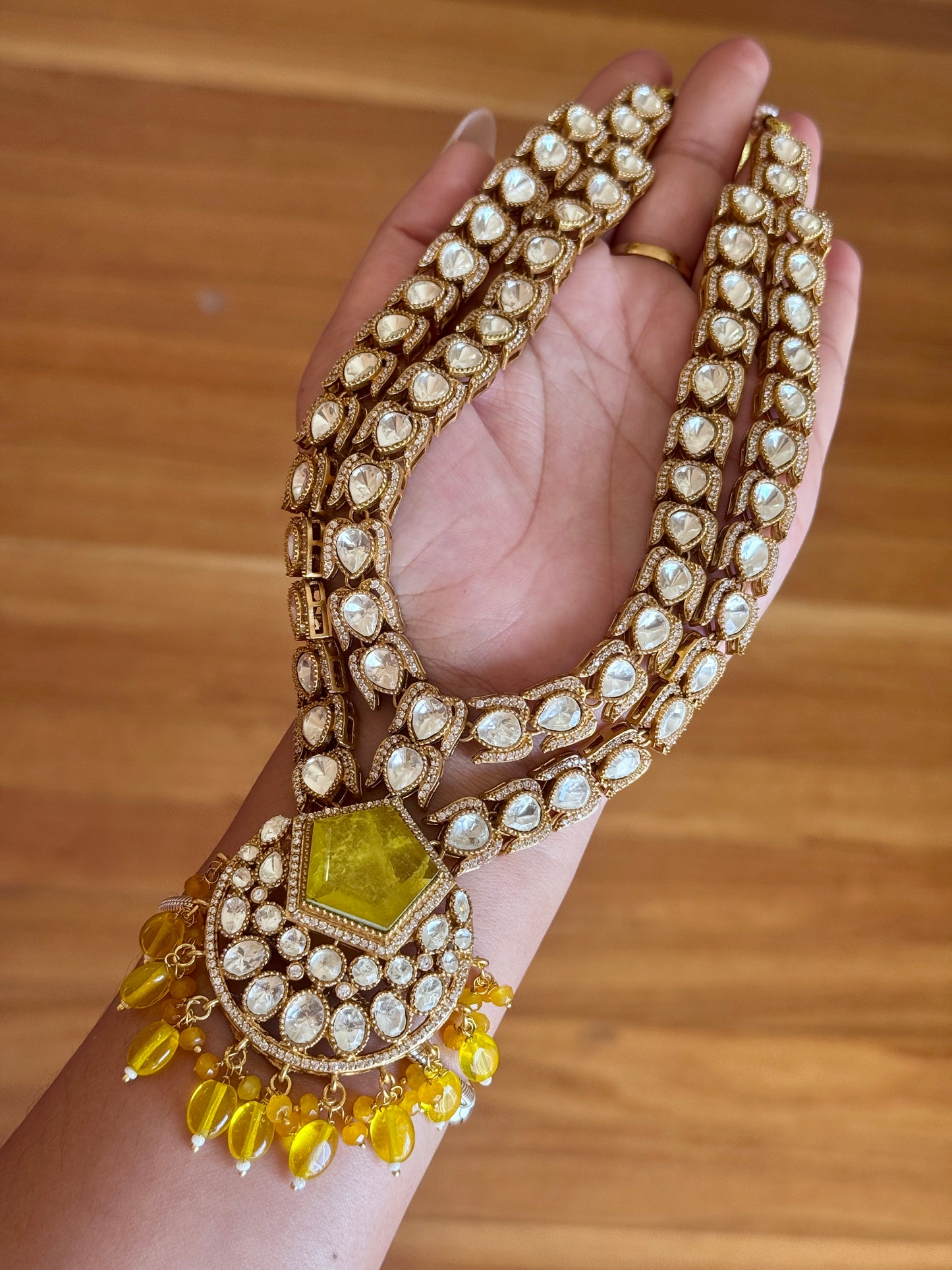 Premium moissanite Tyani inspired medium long necklace set