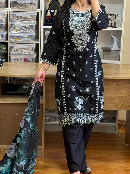 Pure Cotton Fully Embroidered Suit