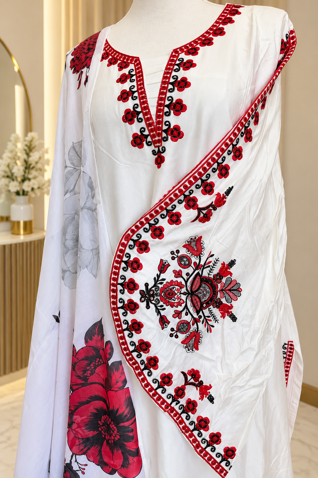 Premium Heavy Rayon Embroidered Suit Set