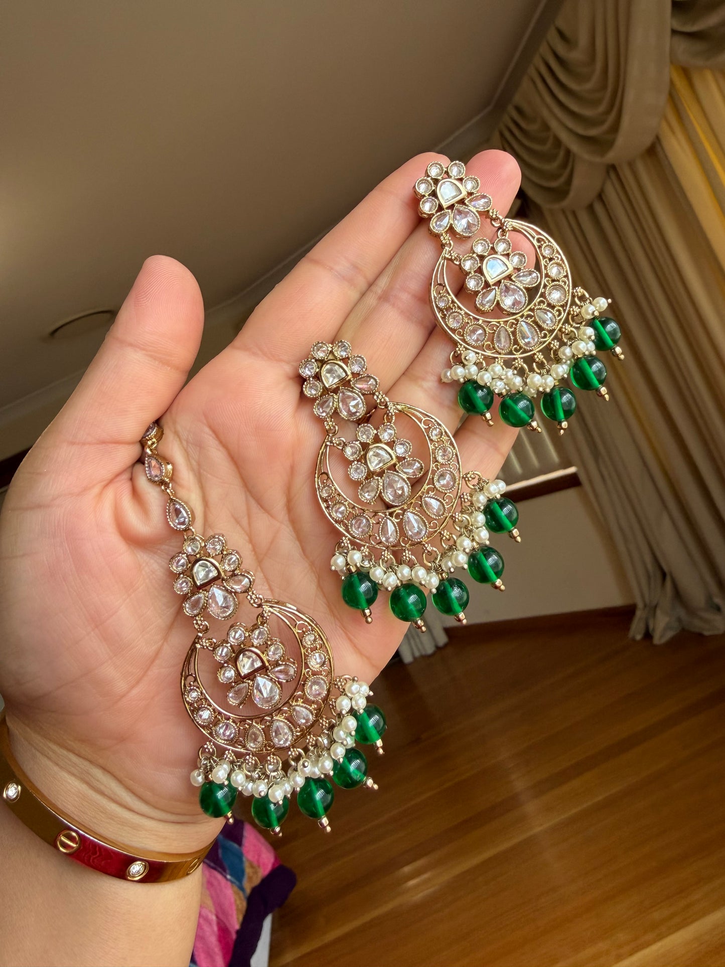 Premium tyani with polki necklace set