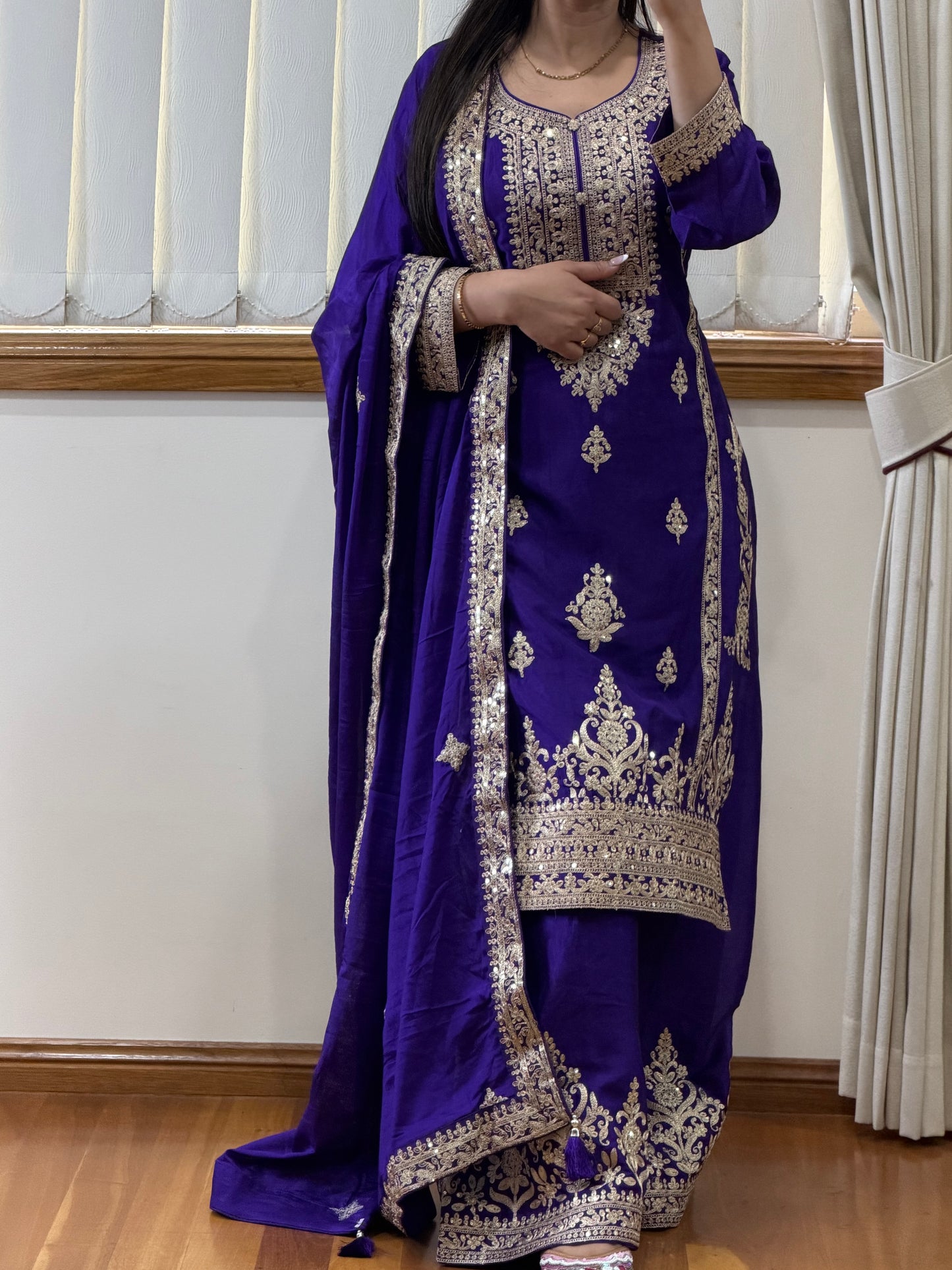 💜 Premium Purple Suit Set 💜        Note: Actual color is Purple. It may appear Blue in photos due to camera and lighting.