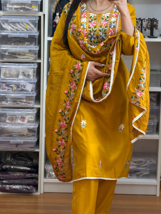 Roman Silk Embroidered Suit