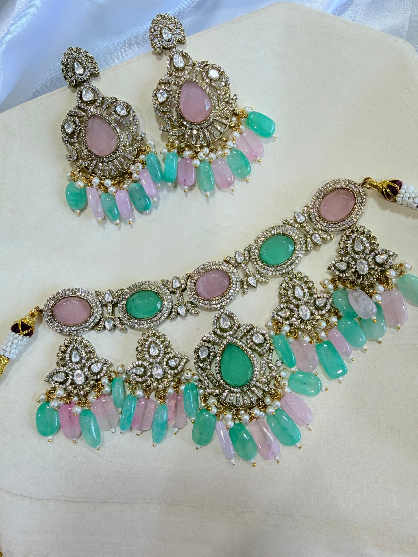 Premium moissanite necklace set