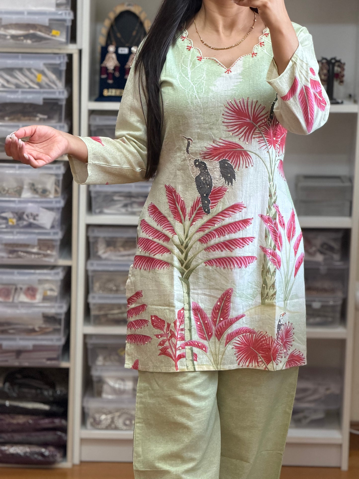 Designer Khadi Cotton Cord Set